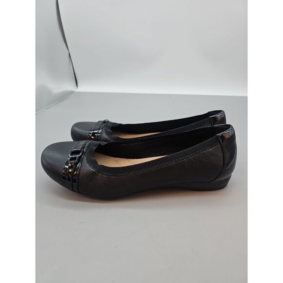 Clarks Collection Women's 10  Wide Black Blanche West Cushion Shoes Ballet Flats - Picture 2 of 6